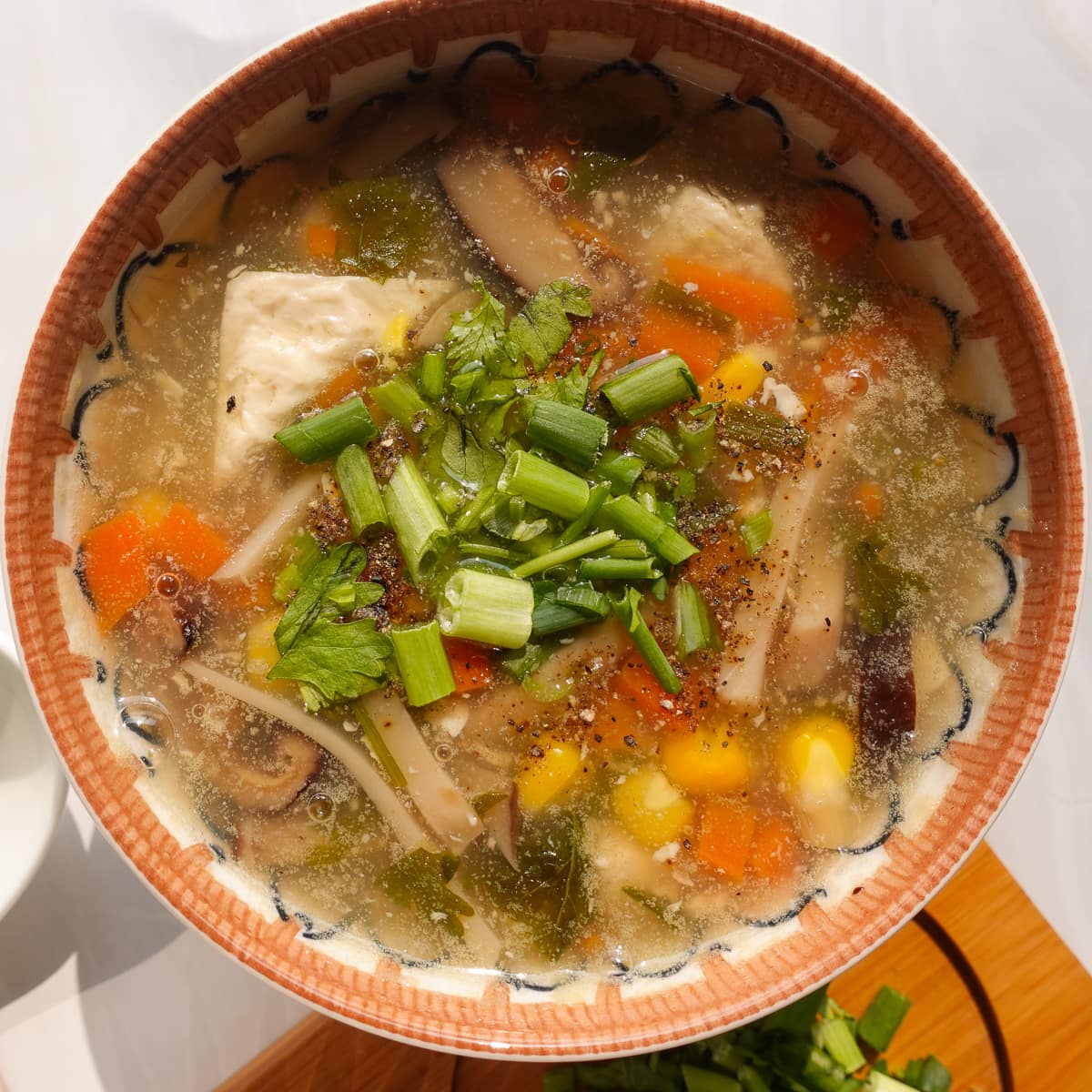 Corn and mushroom soup